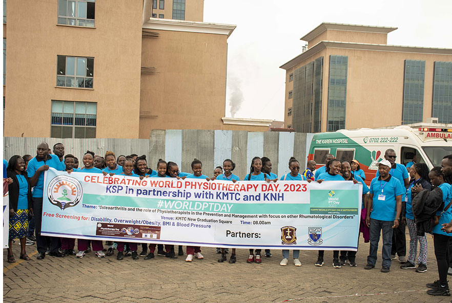 Photo of members of Kenya Society of Physiotherapy celebrating World PT Day